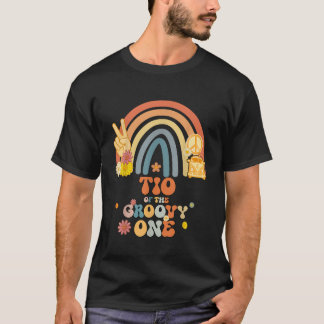 Tio van de Groovy One Rainbow Boho Verjaardagsfees T-shirt