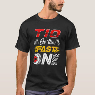 Tio van de snelle eerste verjaardag raceauto famil t-shirt