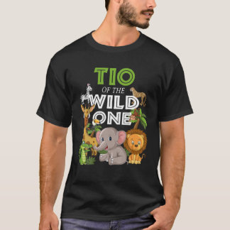 Tio van de wilde dierentuin Birthday Safari Oerwou T-shirt