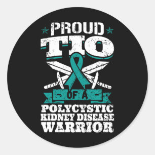 Tio van een polycysteuze nierziekte krijger oom P Ronde Sticker