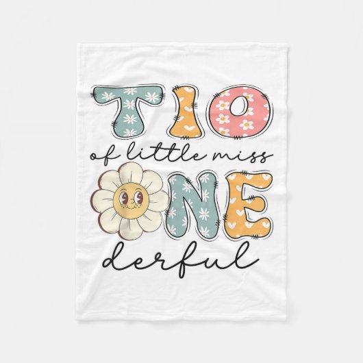 Tio van kleine Miss Onederful 1e verjaardag meisje Fleece Deken (Voorkant)