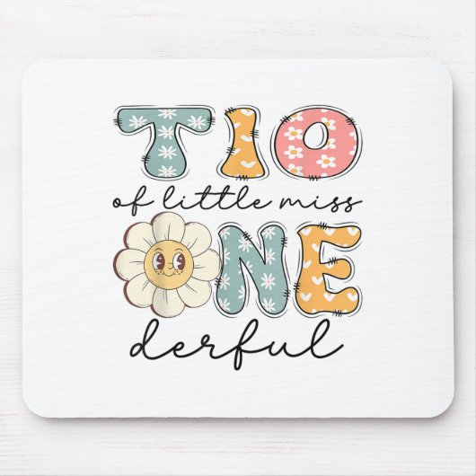 Tio van kleine Miss Onederful 1e verjaardag meisje Muismat (Voorkant)