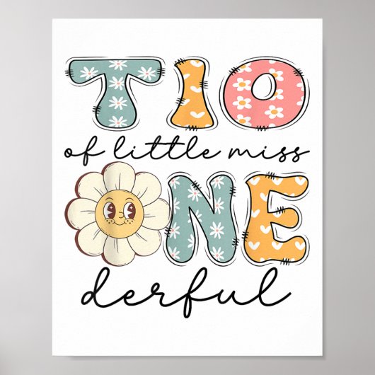 Tio van kleine Miss Onederful 1e verjaardag meisje Poster (Voorkant)