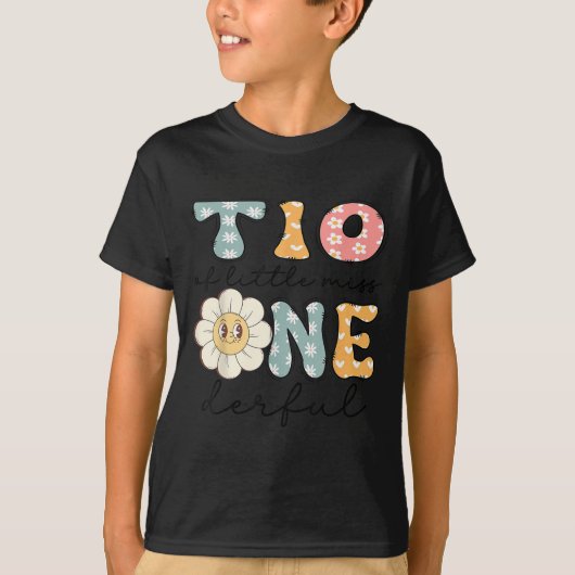 Tio van kleine Miss Onederful 1e verjaardag meisje T-shirt (Voorkant)
