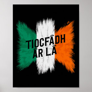 Tiocfaidh Ar La Vintage Ierland Ierland Vlag Ierse Poster