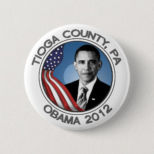 Tioga County voor Obama 2012 Portrait 2,25-inch Bu Ronde Button 5,7 Cm
