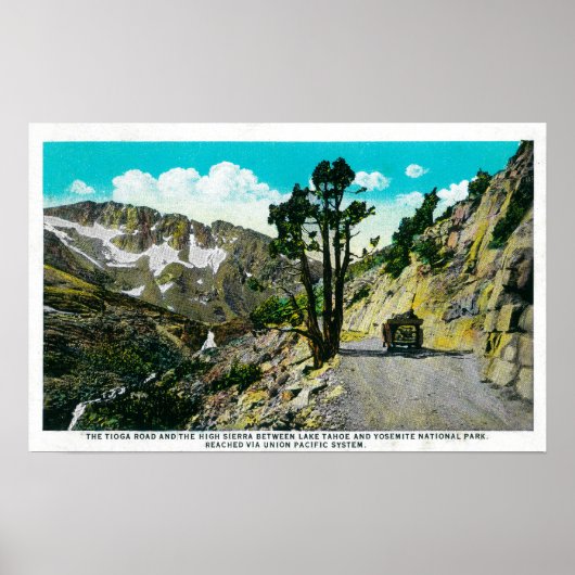 Tioga Road High Sierra tussen Tahoe en Yosemit Poster (Voorkant)