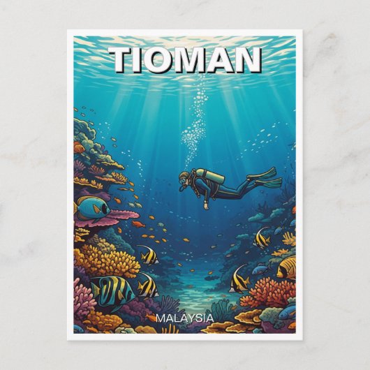 Tioman Maleisië Scuba Diving Briefkaart (Voorkant)
