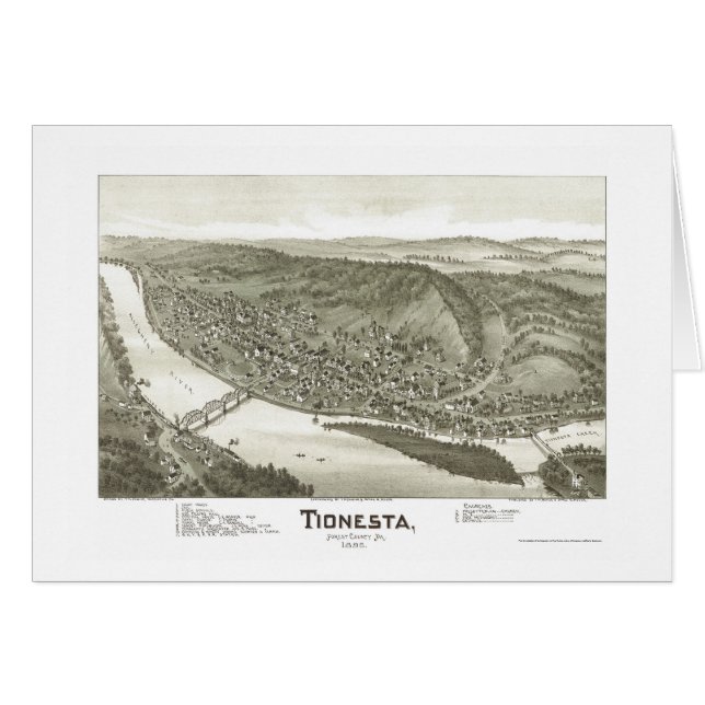Tionesta, PA Panoramic Map - 1896 (Voorkant Horizontaal)