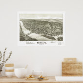 Tionesta Pennsylvania 1896 Antiek Panorama Poster (Keuken)