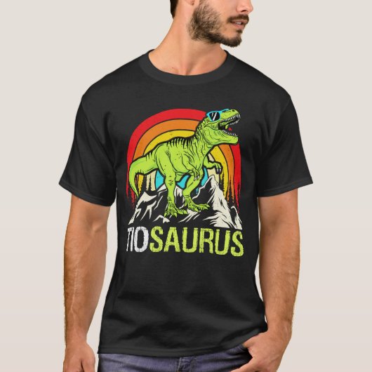 Tiosaurus Dinosaur oom Saurus Vaderdag T-shirt (Voorkant)