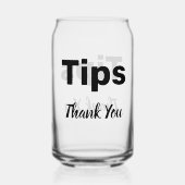 Tip Jar Blikvorm Glas (Achterkant)