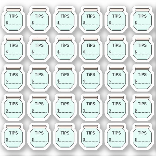 Tip Jar Geld Tracking Planner Sticker (Voorkant)