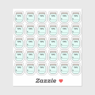 Tip Jar Geld Tracking Planner Sticker