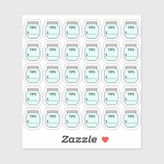 Tip Jar Geld Tracking Planner Sticker (Vel)