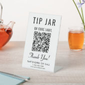 Tip Jar QR Code Tafelblad Reclamebord Met Voetstuk (Insitu)