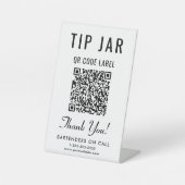 Tip Jar QR-code tafelmodel Reclamebord Met Voetstuk (Voorkant)