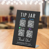 Tip Jar QR Code Venmo PayPal Cashapp Zelle Reclamebord Met Voetstuk