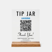 Tip Jar Venmo QR-code helder Acryl Bord (Voorkant)