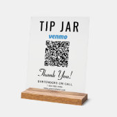 Tip Jar Venmo QR-code helder Acryl Bord (Hoek)