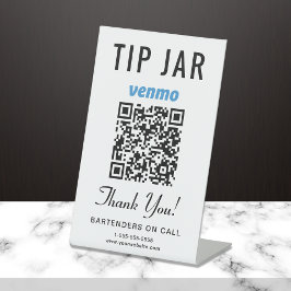 Tip Jar Venmo QR-code Reclamebord Met Voetstuk