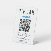 Tip Jar Venmo QR-code Reclamebord Met Voetstuk (Voorkant)