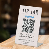 Tip Jar Venmo QR Code Roze Reclamebord Met Voetstuk