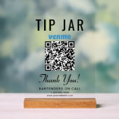 Tip Jar Venmo QR Code Wissen Acryl Bord (Neutraal)