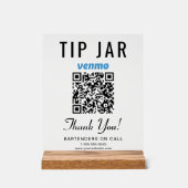 Tip Jar Venmo QR Code Wissen Acryl Bord (Voorkant)