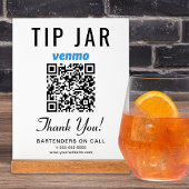 Tip Jar Venmo QR Code Wit Acryl Bord