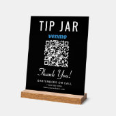 Tip Jar Venmo QR Code Zwart Acryl Bord (Hoek)
