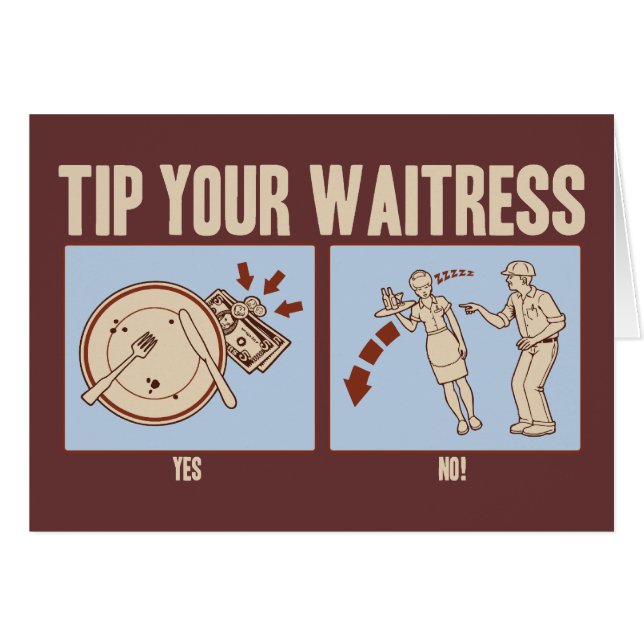 Tip je Waitress (Voorkant Horizontaal)