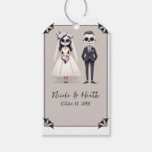 Tip Teen Sugar Skull Bride & Groom Engagement Part Cadeaulabel (Voorkant)