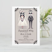 Tip Teen Sugar Skull Bride & Groom Engagement Part Kaart (Staand voorkant)