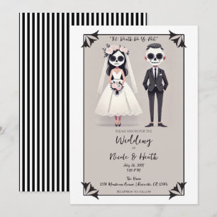 Tip Teen Sugar Skull Bruid & Bruidegom Wedding Kaart