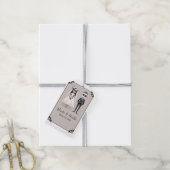 Tip Toe Suiker Schedel Bruid & Bruidegom Verloving Cadeaulabel (Met Touw)