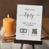 Tip uw barman teken, bruiloft bar tip teken kaart