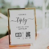 Tip uw barman teken, bruiloft bar tip teken reclamebord met voetstuk