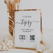 Tip uw barman teken, bruiloft bar tip teken reclamebord met voetstuk