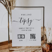 Tip uw barman teken, bruiloft bar tip teken reclamebord met voetstuk