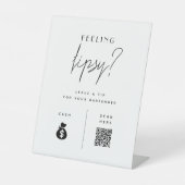 Tip uw bartender QR code teken Reclamebord Met Voetstuk (Voorkant)