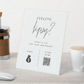 Tip uw bartender QR code teken Reclamebord Met Voetstuk (Insitu)