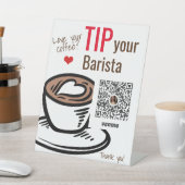 Tip uw koffie Barista voetstuk teken Reclamebord Met Voetstuk (Insitu)