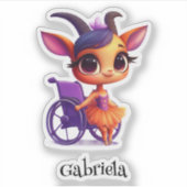 Tip van haar tenen gepersonaliseerde vinyl Sticker (Voorkant)