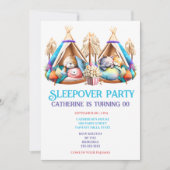 Tipi cartoon dieren slapen popcorn kinderen kaart (Voorkant)