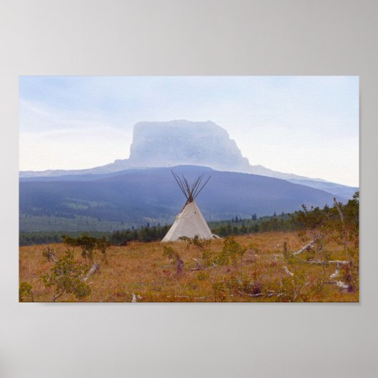 Tipi, Chief Mountain, Glacier National Park Montan Poster (Voorkant)