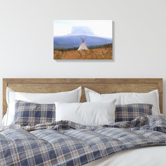 Tipi, Chief Mountain, Montana Canvas Afdruk (Insitu (Slaapkamer))