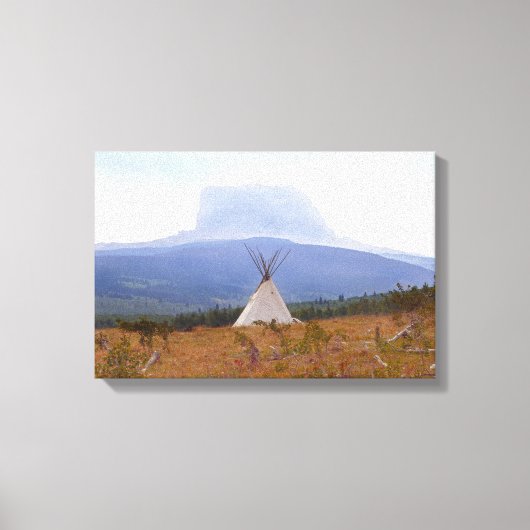 Tipi, Chief Mountain, Montana Canvas Afdruk (Voorkant)