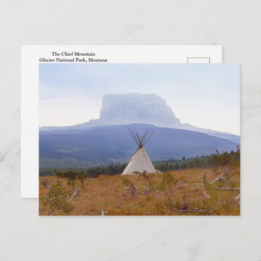 Tipi, hoofdberg, Glacier National Park Briefkaart (Voorkant / Achterkant)