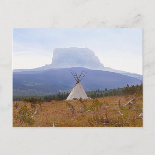 Tipi, hoofdberg, Glacier National Park Briefkaart (Voorkant)